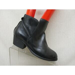H by HUDSON Womens Black Leather Pull On Ankle Fashion Boots Bootie Size 36 EUR